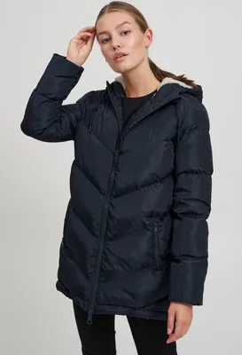 Produktbild von OXMO OXNaara Damen Steppmantel Wintermantel Winterjacke gefüttert mit hochabschließendem Kragen