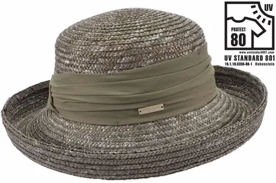 Seeberger fröhlicher Strohhut Bolero aus Borte UV 80 in grün