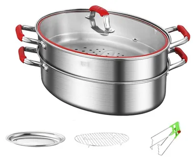 Image de Solidchoice - Cuiseur vapeur en acier inoxydable professionnel pour poissons et fruits de mer