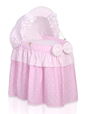 Produktbild von Dockvagn für Puppen Babybett mit Rädern rosa Handgefertigt aus hochwertigem Material