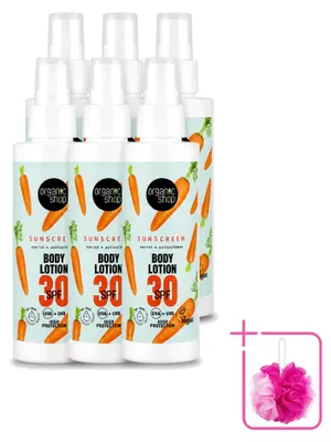 Zdjęcie produktu dla 6 sztuk kremu przeciwsłonecznego Organic Shop SPF 30 z antyoksydantami, 150 ml - zestaw ekonomiczny