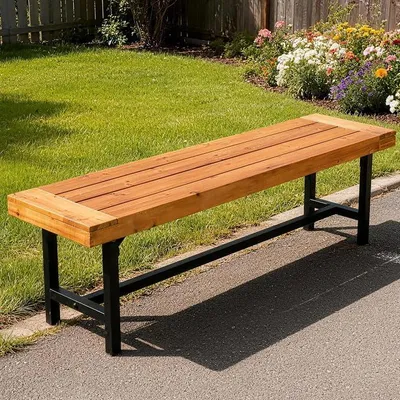 Imagen del producto de Banco de jardín resistente a la intemperie, banco de madera para exteriores, 120 x 38 x 45 cm