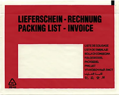 Produktbild von 100 Dokumententaschen DIN C6 Lieferschein/Rechnung