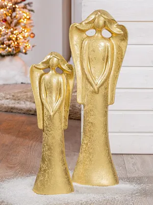 Obrázok produktu pre Gilde figúrka, anjel, "Cecilia", keramika, zlatá farba,Polyuretán1, d. 12 cm, š. 26 cm, v. 71 cm 55421