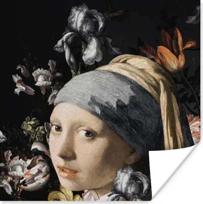 Produktbild von MuchoWow® Poster Gemälde - Blumen - Vermeer 50x50 cm - Wohnzimmerdekoration