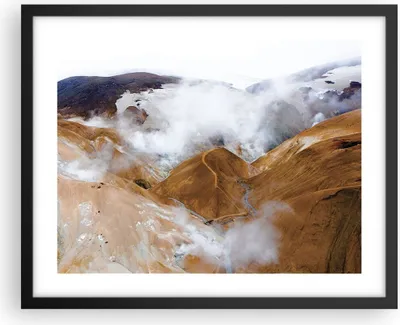 Produktbild von Gerahmtes Poster - Schwarzer Rahmen - Berge Wolken Landschaft - 50x40 cm - Wand Bild - Wanddeko - Wandbilder - Kunstposter - Wandposter - Bilderrahmen - Bilder - Kunstdruck - P2BAA50x40-4711