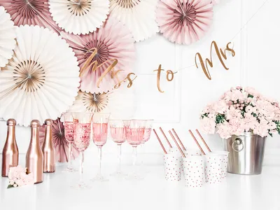 Zdjęcie produktu dla Baner Miss to Mrs, różowe złoto, 18x76cm