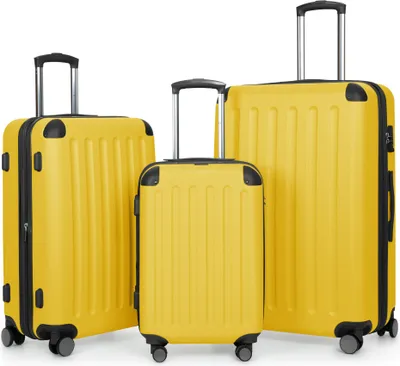 Produktbild von HAUPTSTADTKOFFER - Spree - Kofferset 3tlg Hartschalenkoffer Reisekoffer mit Erweiterung Trolley-Set, TSA, 4 Rollen, S M & L,Gelb