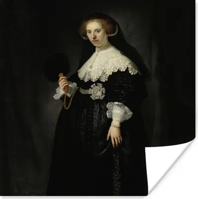 Produktbild von MuchoWow® Poster Eheporträt von Oopjen Coppit - Gemälde von Rembrandt van Rijn 100x100 cm - Babyzimmer