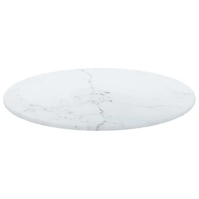Immagine prodotto di Piano tavolo vidaXL bianco, Ø 30 x 0,8 cm, vetro temperato effetto marmo