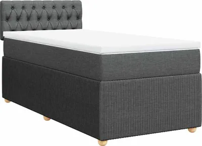 Produktbild von vidaXL Boxspringbett mit Matratze Dunkelgrau 80x200 cm Stoff