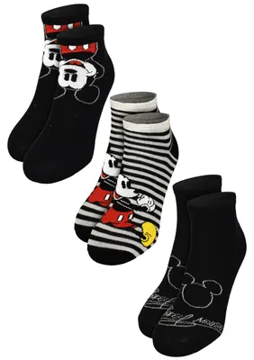 Produktbild von Disney Mickey Mouse Socken für Herren - Sneaker Männer Strümpfe Schwarz (3er Pack) 43-46