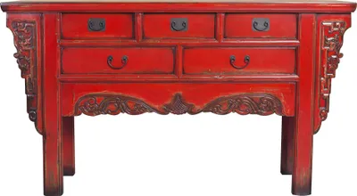 Produktbild von Fine Asianliving Chinesischer Konsolentisch Rot B160xT45xH90cm