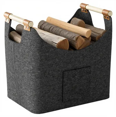 Produktbild von Holzkorb Kaminholz Filz XXL 45x32x41 cm 60 Liter