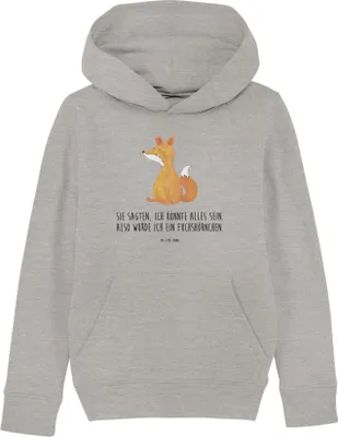 Produktbild von Mr. & Mrs. Panda Kinderpullover Einhorn Fuchs 7-8 Jahre (122/128) - Heather Grey - Geschenk, Unicorns, Pulli, Hoodie, Kinderbekleidung, Einhörner, Sweater, Unicorn