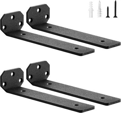Imagen del producto de Soportes para estanterías, 4 unidades, acero de 5 mm, 20 cm, capacidad de carga de 50 kg, para estantes flotantes