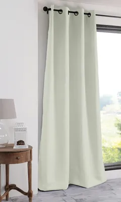 Verdunkelungsvorhang Polyester Ecru 140x280 cm, 1 Paneel mit Ösen