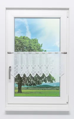 Produktbild von Lysel Scheibengardine Rautendesign (Bx H) 176cm * 30cm weiß/reinweiß