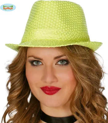 Produktbild von Pailletten Hut gelb für Damen
