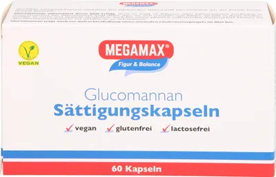 Produktbild von MEGAMAX Figur & Balance Glucomannan Sättigungskapseln, 60 St. Kapseln