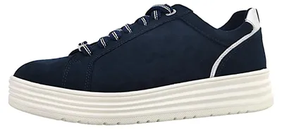 Image de Marco Tozzi M2370642 : Chaussures de ville pour femmes, modèle à lacets, couleur bleue, style décontracté