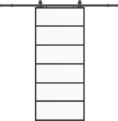 Imagen del producto de Puerta corredera con herrajes, color , 90x205 cm, vidrio templado ESG