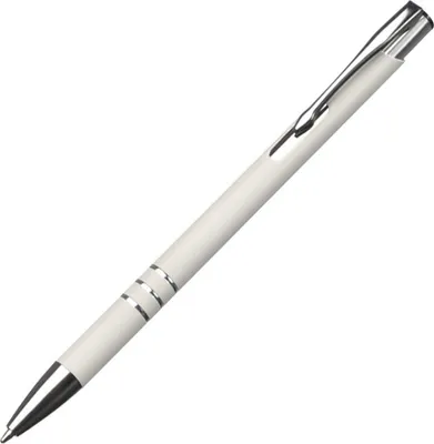Produktbild von Schlanker Kugelschreiber / aus Metall / Farbe: weiß