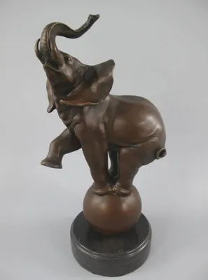 Luxus Bronze Deko Skulptur Figur Elefant Bronze Schwarz
