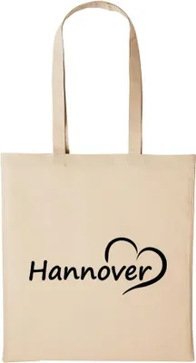 Produktbild von Huuraa Baumwollbeutel Hannover Geschenk Einkaufstasche Natural 10 Liter Baumwolle Hannover Accessoire