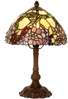 Obrázek produktu pro LumiLamp 5LL-1103 stolní lampa Tiffany Ø 22x32 cm žlutá květinová stolní lampa