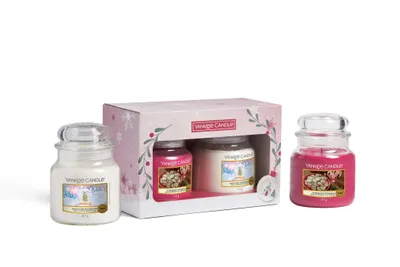 Produktbild von Yankee Candle Snow Globe Wonderland Medium Jar Gift Set, Zylinder, Pink, Weiß, 2 Stück(e)