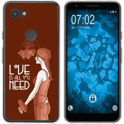 Produktbild von PhoneNatic Case kompatibel mit Google Pixel 3a Silikon-Hülle in Love Beziehung M3