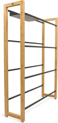 Produktbild von Famanu Getränkekistenregal mit 8 Kisten und Metallablage - Bamboe