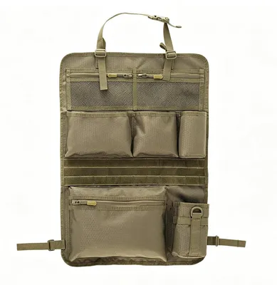 Obrázok produktu pre Organizér do auta, na zadné sedadlo, 42x62 cm, hnedý, s vreckami a držiakmi na poháre