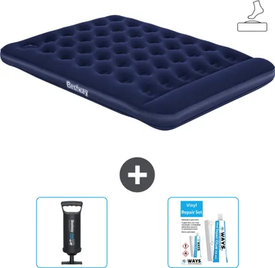 Produktbild von Bestway Luftmatratze - 2-Personen - 152 x 203 x 28 cm - Blau - Inklusive Zubehör