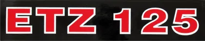 Produktbild von Schriftzug (Folie) ETZ125 Schwarz mit roter Schrift (für Telegabel)