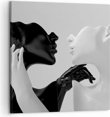 Produktbild von Bild auf Leinwand - Leinwandbild - Einteilig - Schwarz Weiß Statue - 60x60cm - Wand Bild - Wanddeko - Wandbilder - Leinwanddruck - Bilder - Wanddekoration - Leinwand bilder - Wandbild - AC60x60-4736