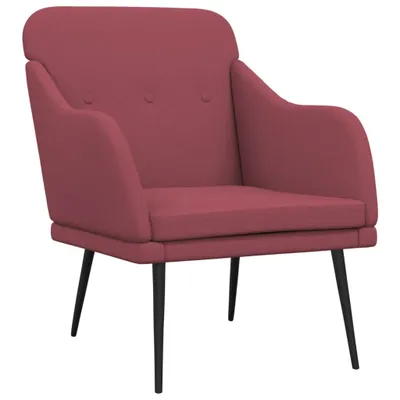 Image de Fauteuil Rouge bordeaux 63x76x80 cm Tissu