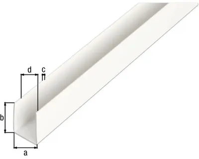 Produktbild von Alberts® U-Profil, Kunststoff, versch. Größen-2 m-Weiß-21 x 10 mm