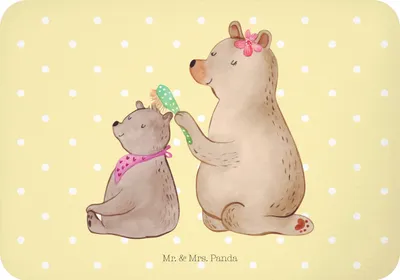 Produktbild von Mr. & Mrs. Panda Kühlschrankmagnet Bär Kind - Gelb Pastell - Geschenk, haftmagnet, Familie, Bruder, Mutter, Notizhalter, Mama, magnet, whiteboardmagnet, spruchmagnet