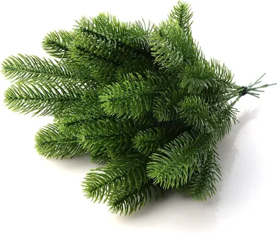 Produktbild von 50 Stück Künstliche Kiefernzweige, künstliche Tannenzweige, künstliche Tannenzweige, Nadel, Girlande, DIY-Zubehör für Weihnachten und als Haus- und Garten-Dekoration, 24x8cm