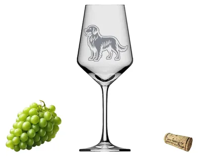 Produktbild von Exoda Weinglas Golden Retriever Gravur 1 Stück 350ml spülmaschinenfest