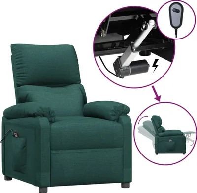 Obrázok produktu pre vidaXL Relaxačné kreslo Electric Tmavo zelená látka