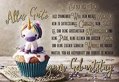 Produktbild von Glückwunschkarte Einhorn Geburtstag Es ist Dein Leben, Dein spannender Weg, Dein wildes Abenteuer, Dein zu endeckendes ...