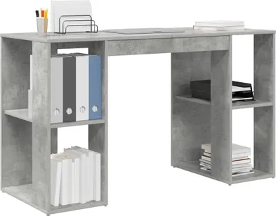 Produktbild von vidaXL Schreibtisch Beton Grau 130 x 50,5 x 75 cm Holzwerkstoff