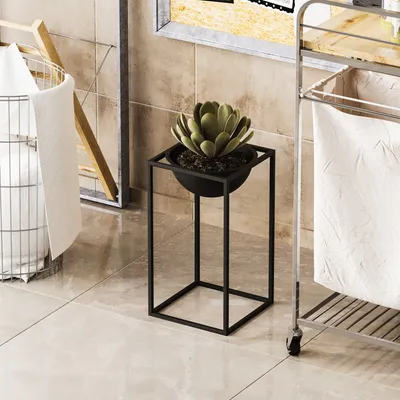 Produktbild von Evila Originals, GED-022, Dekorativer Topf, Schwarz, 100 % METALL, 17 x 17 x 40 cm