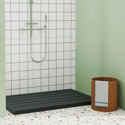 Produktbild von YZNAHRE Bodenelement Kunststoff für Solardusche Gartendusche Außendusche Bodenplatte Anti Rutsch UV-Schutz Bodenplatten Duschboden für Pooldusche Poolleiter, Anthrazit