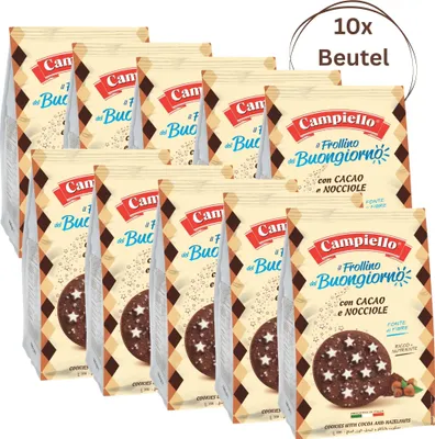 Produktbild von Campiello il Frollino del Buongiorno 10x 350g | Kakao & Haselnuss Kekse Vorratspack