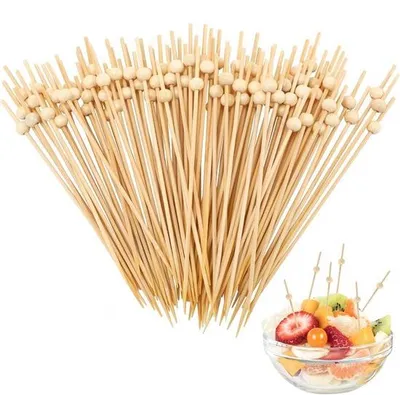 Produktbild von Famanu Cocktailspieße 100 Stück - 12 cm Holzspieße für Snacks und Fingerfood