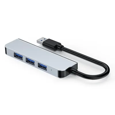 Obrázok produktu pre Multifunkčný rozbočovač USB-A z hliníkovej zliatiny 4 v 1, vysokorýchlostný rozbočovač USB, USB konvertor s 1 výstupným rozhraním USB 3.0 a 3 výstupnými rozhraniami USB 2.0